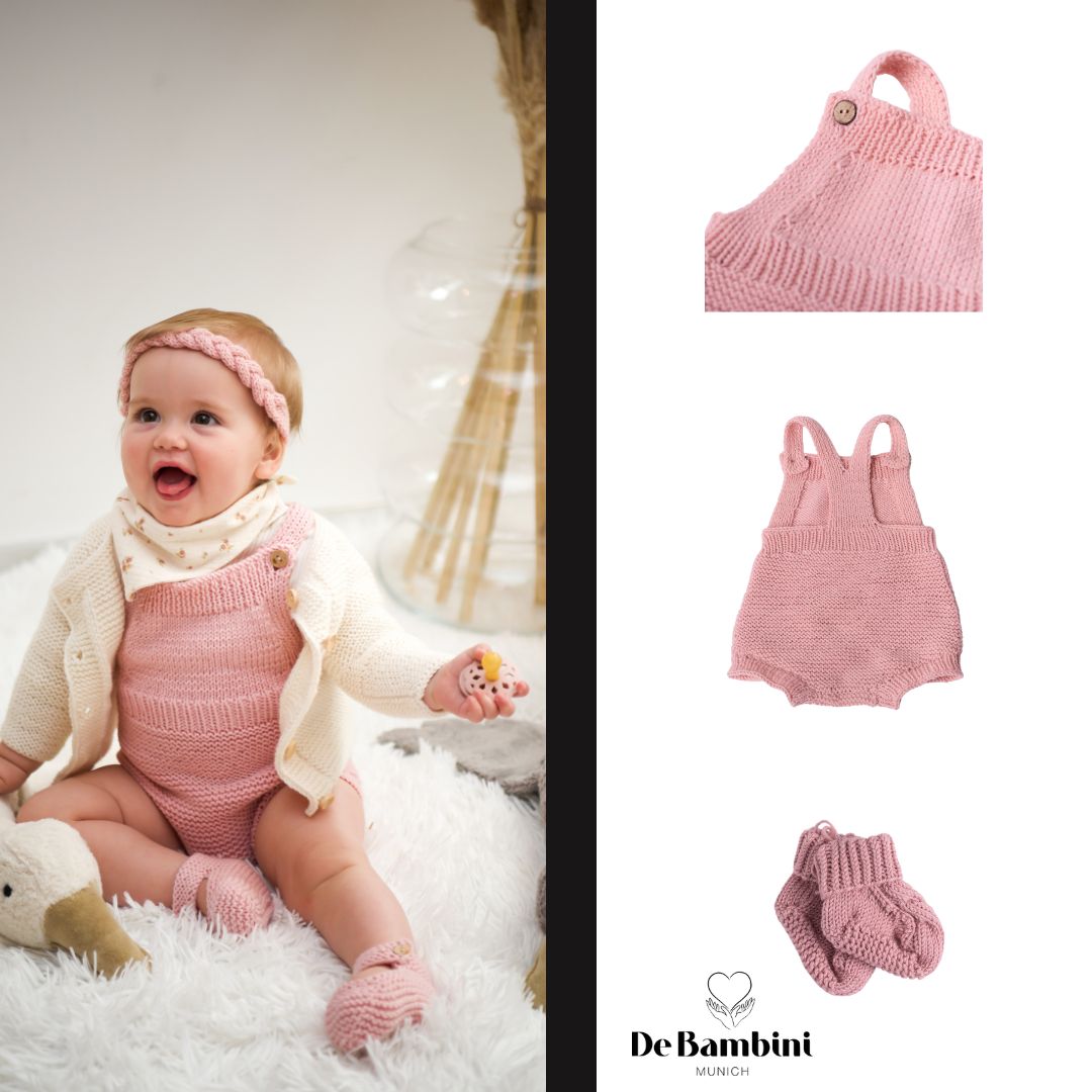 Baby-Latzhose kurz aus 100 % GOTS Bio-Merinowolle