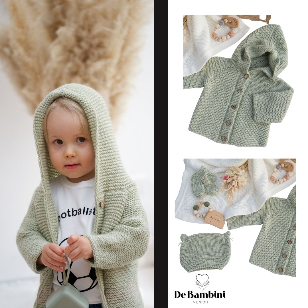 Strickjacke mit Kapuze Handmade in Germany - Einzelanfertigung