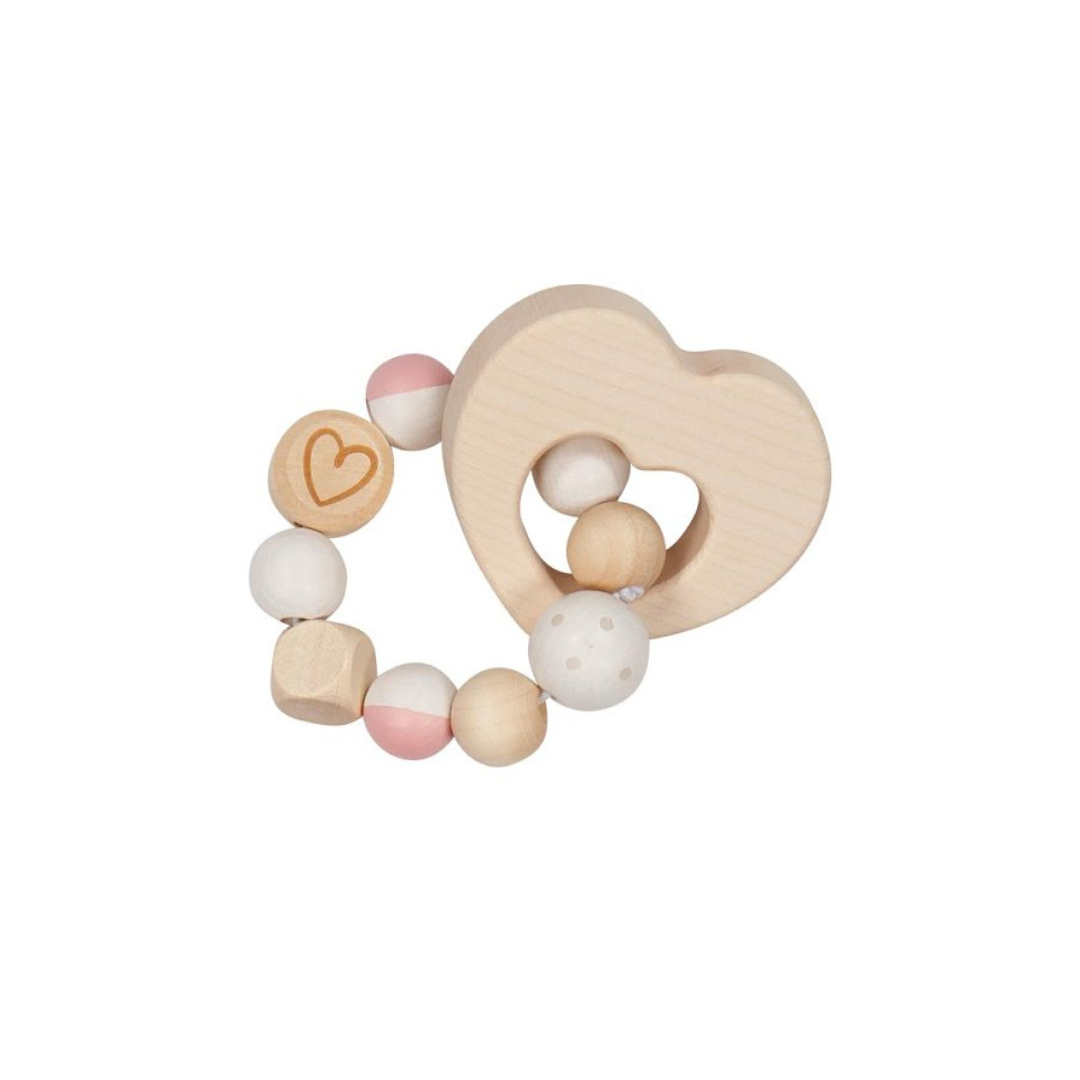 Greifling Herz weiss/rosa