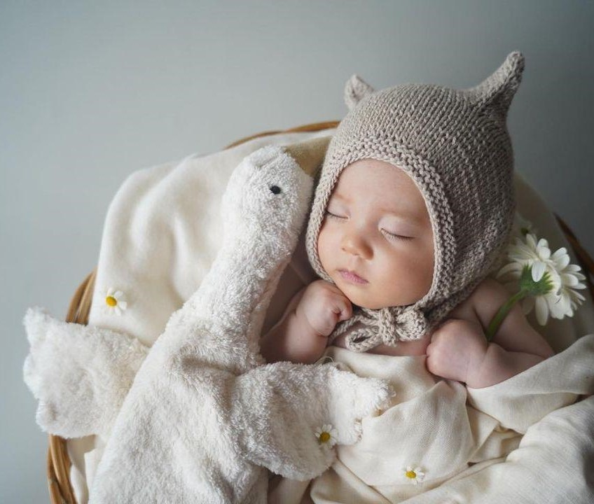 Kleines Kuscheltier Gans weiß oder grau