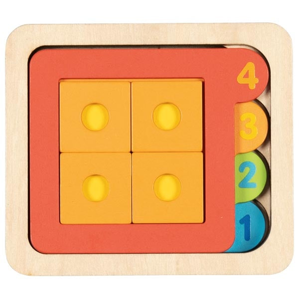 Schichtenpuzzle Zahlen und geometrische Formen