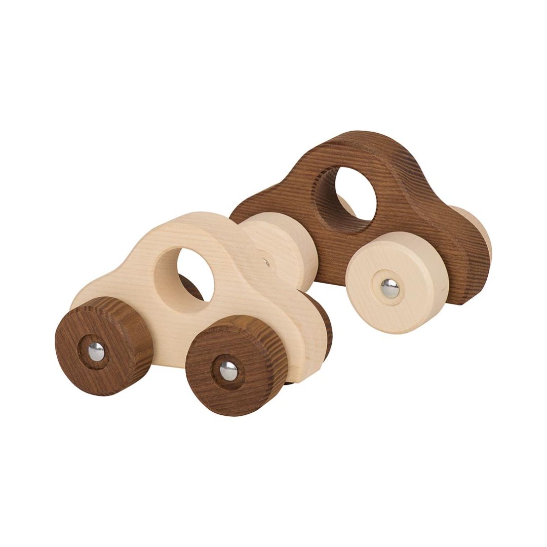 Greifauto aus naturbelassenem Buchenholz