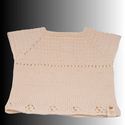 Kurzärmeliger Baby-Pullover für Mädchen – zartes Strickmuster aus Bio-Merinowolle