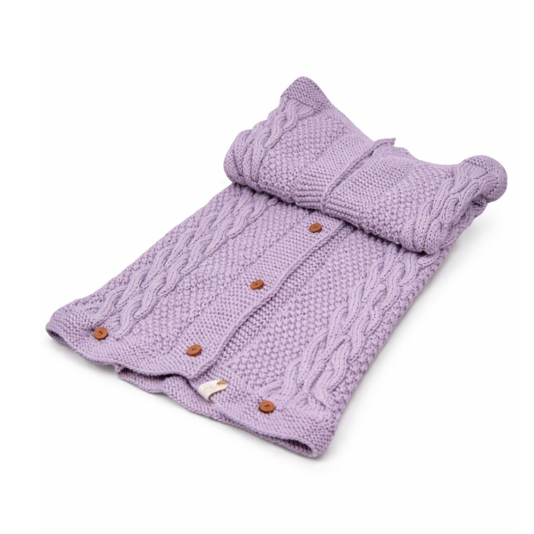 2-in-1 Baby-Schlafsack & Decke aus 100 % Bio-Merinowolle – handgestrickt in luxuriöser Qualität