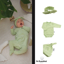 DE BAMBINI Baby-Body Langarm Grün