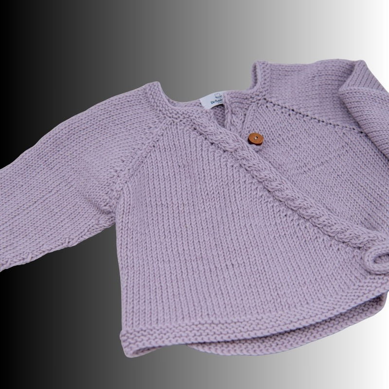 Wickelpullover Baby aus Bio-Merinowolle | Handgestrickt