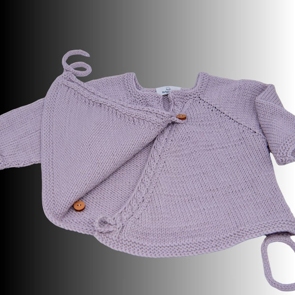 Wickelpullover Baby aus Bio-Merinowolle | Handgestrickt