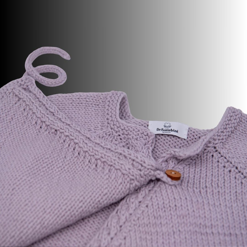 Wickelpullover Baby aus Bio-Merinowolle | Handgestrickt