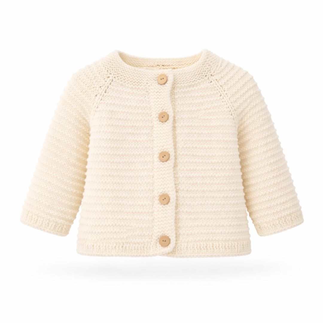 Baby Strickjacke aus GOTS-zertifizierter Bio-Merinowolle