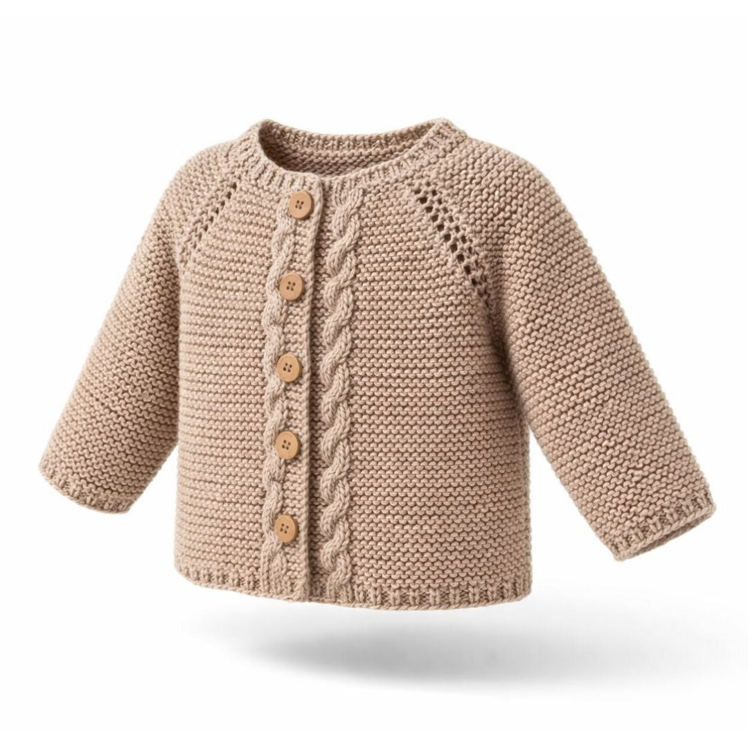 Baby Strickjacke aus GOTS Bio-Merinowolle