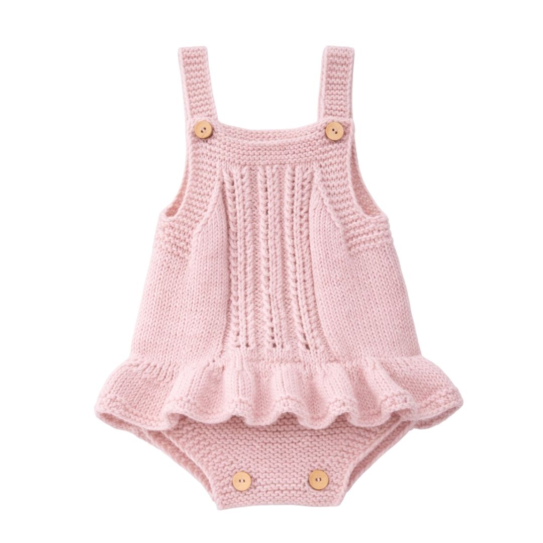 Strickbody mit Rüschen aus Bio-Merinowolle – „Little Princess“