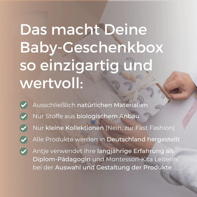 Baby's erste Schritte mit Greifling - Geschenkbox zur Geburt