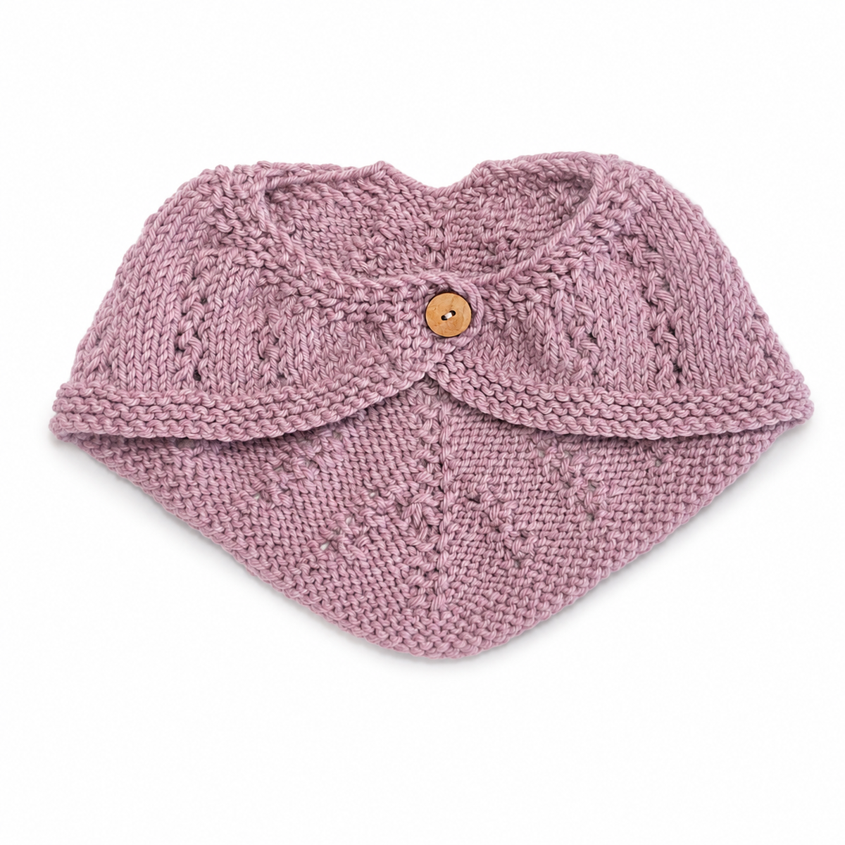 Handgestricktes Babyhalstuch mit Holzknopf