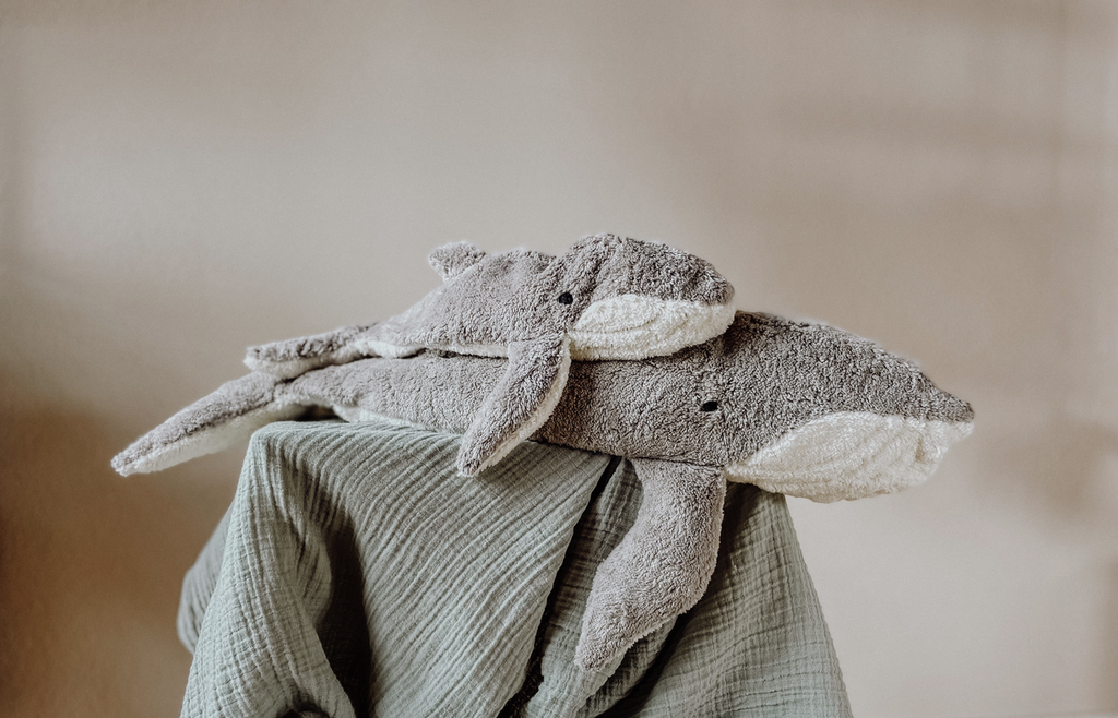 Kleines Kuscheltier Wal