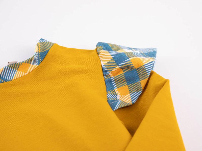 Kleid "Rüschenliebe"- Gelb mit Karomuster