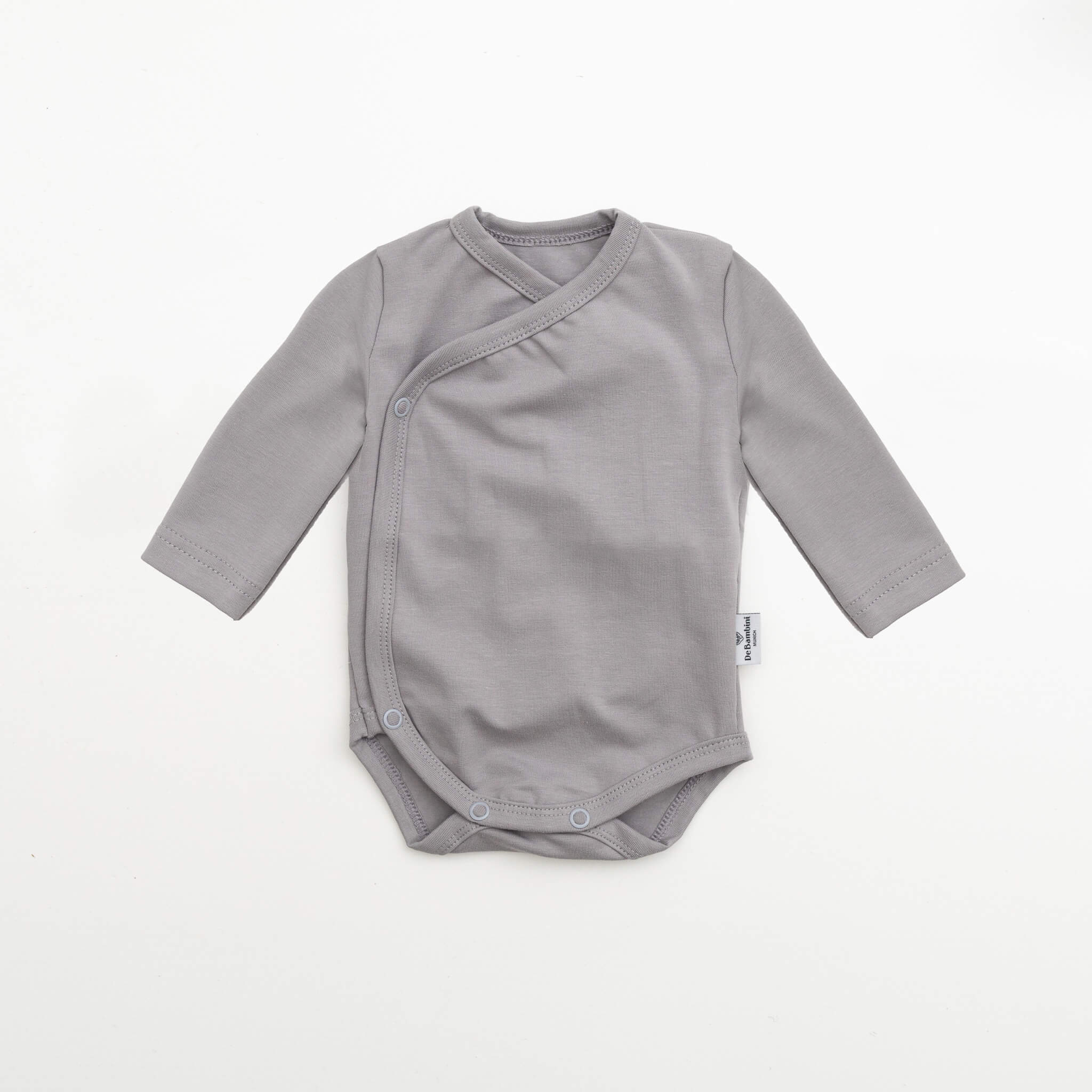 DE BAMBINI Wickelbody Langarm Grau
