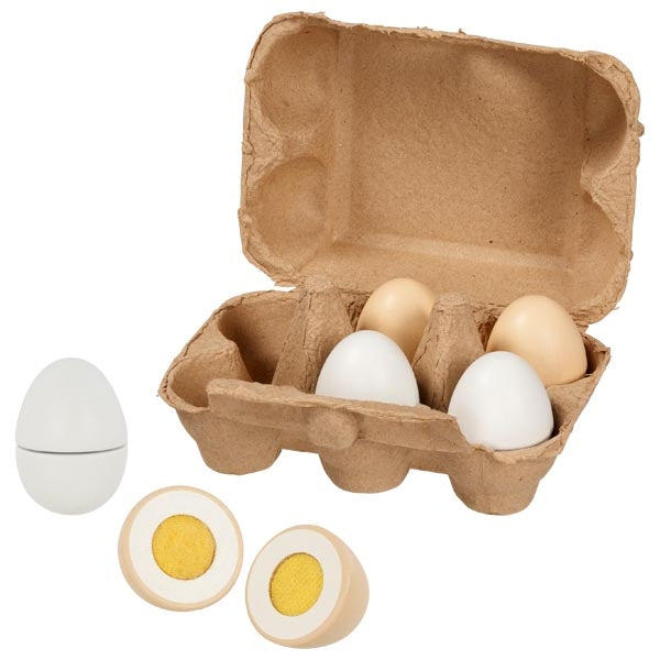 Eier mit Klettverbindung in Eierpappe, 6 Stück
